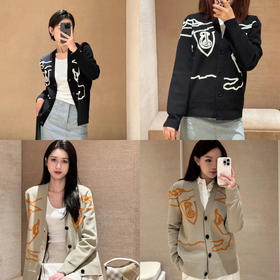 115-4原价680 极限亏清无退换 BB战马骑士 对比撞色 特种纱线开衫 蓝色肩线 自留L