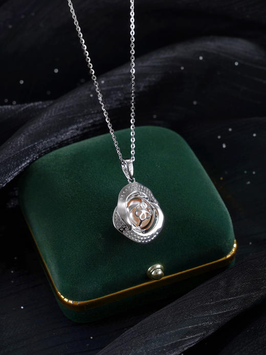 子佩集【玫瑰心语】银S925珍珠惜王妃套链【P1824】9.8mm珠双色玫瑰花朵2601 商品图7