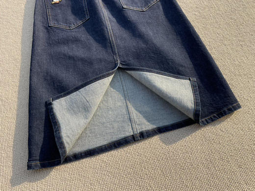 115-2 排他性独家圆正 小禾 新年系列 章仔棉弹牛仔面料  牛仔半身裙 商品图10