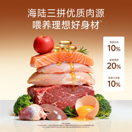 新品【三文鱼鱼油犬粮】鲜鸡肉 三文鱼 牛肉 40%肉含量 鸡蛋 蛋黄粉 卵磷脂 助力滋养毛发 钙磷科学配比 助力狗狗骨骼健康 商品图2
