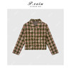 04-6潘依绣丁丁宠粉韩系松弛撞色格纹翻领长袖外套Q31644 商品缩略图0