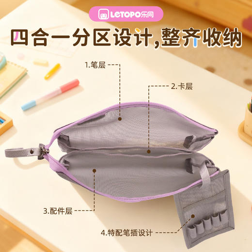 乐同四合一学霸笔袋 | 分层合理、容量大、自重轻、抗压耐造、4色可选 商品图2