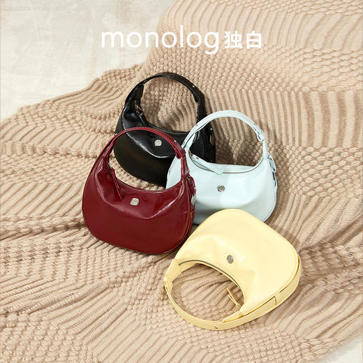 独白X卡拉羊 灵动月牙包原创设计单肩包出片百搭手拎女包D4050 商品图6