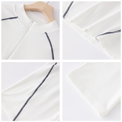 【秒杀】女士半拉链撞色线打底衫C25C41 商品图2