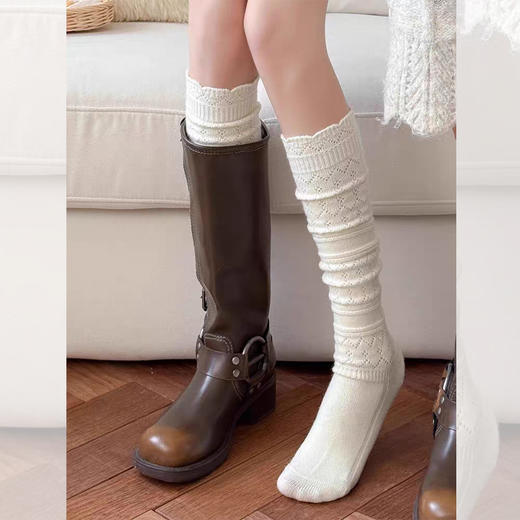 <曾小咸推荐> 重工镂空针织小腿袜 日常价79.99/2双！活动价39.99/2双！【预售款，预计3-15天发货】 商品图0