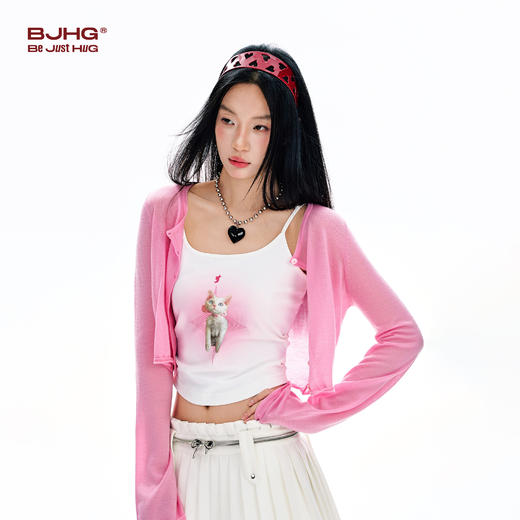 FTT Flythetruth 猫咪吊带背心女夏季短款内搭印花甜辣风百搭上衣 商品图2