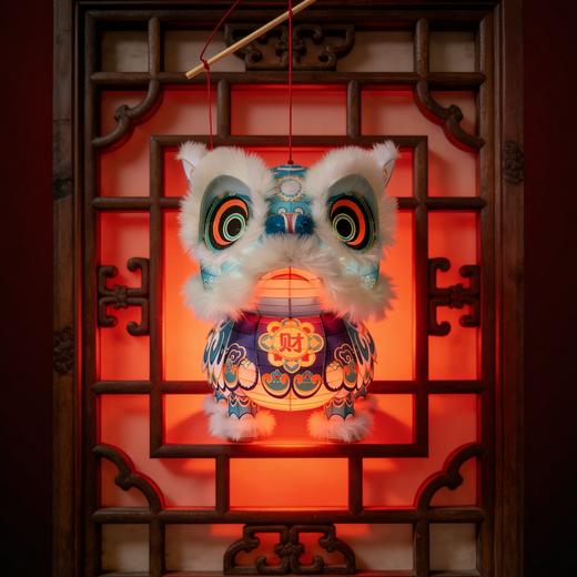 【国潮醒狮萌趣吸睛❗️立体灵动活泼可爱】新春马年瑞宝醒狮灯笼手工DIY材料幼儿园古风花灯舞狮手提玩偶。jc 商品图1