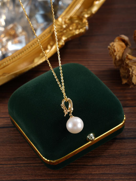 子佩集【曦光漫道】银S925珍珠惜王妃吊坠【P3090】11mm珠双色皮带扣（不含链）2601 商品图3