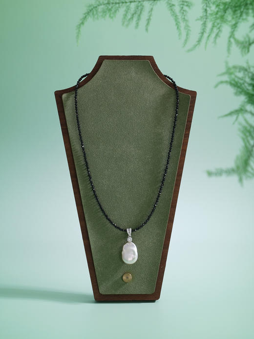 子佩集【深海絮语】银S925珍珠惜王妃项链【ZZXL001】2mm黑珠14-17mm扁珠巴洛克双色2601 商品图7