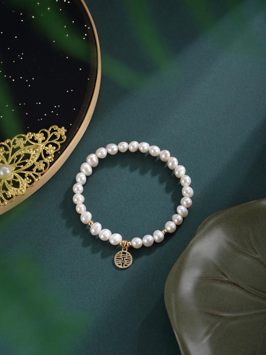 子佩集【福喜相伴】珍珠惜王妃手链【ZZSL019】5.5*7mm珠镀金福喜多规格2601 商品图8