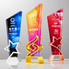 创意水晶奖杯定制金属底座彩色渐变公司年会优秀员工五角星颁奖牌 商品缩略图3