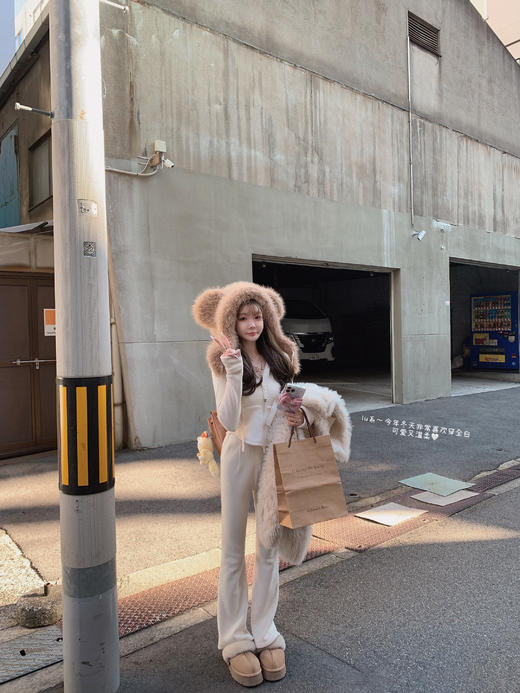 金蘑菇菇  lu系长裤  獨家加厚温泉绒 韩漫身材get 商品图3