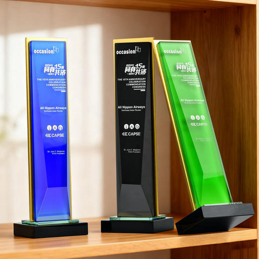 水晶奖杯定制彩色授权牌讲座年会企业优秀员工代理加盟做新款奖牌 商品图2