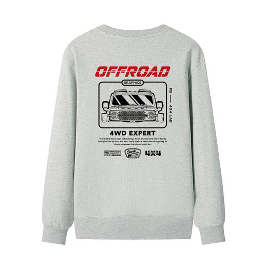 自由基地春季新品长城坦克越野车趣味设计印花图案衫队服打底卫衣 NMJ-2251 商品图5