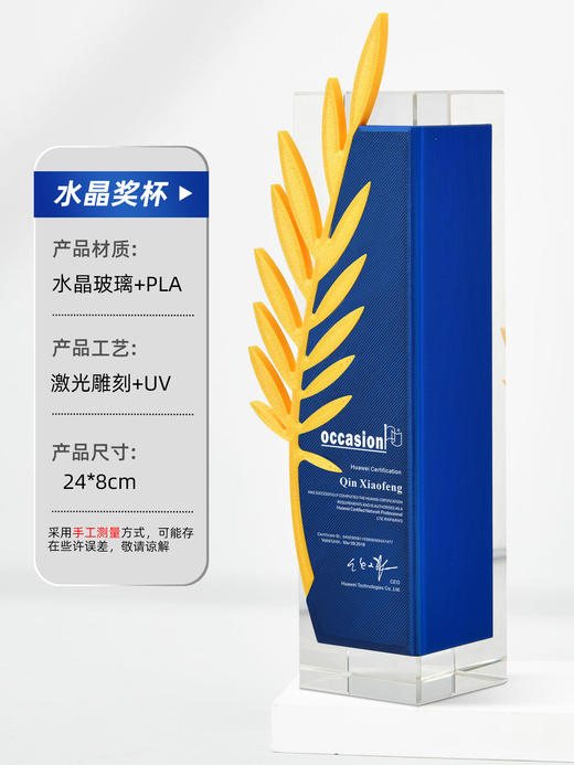 水晶奖杯奖牌定制2025新款年会议高档创意证书冠军比赛周年大奖杯 商品图3