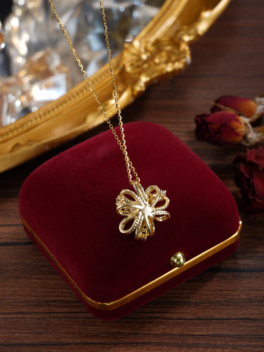 子佩集【繁花序曲】银S925珍珠惜王妃套链【XXDZ054】7mm珠镀金花朵2601 商品图10