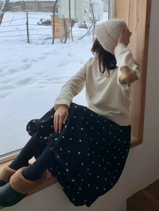 浮生八记/25D271/“波点圆舞曲”全棉秋冬松紧腰波点A字花苞半裙 商品图2