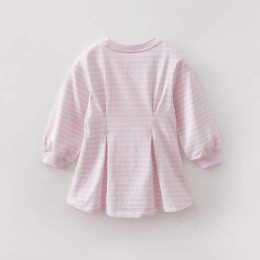 马克珍妮活力条纹女童纯棉收腰连衣裙2026年春装新款560126 商品图2