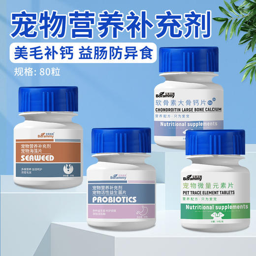 宝莱美露狗狗微量元素80片/瓶钙片维生素片保健品 宠物营养品批发 商品图2