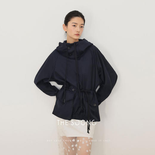 THESOONG/春季款休闲通勤机能外套女夹克抽绳大口袋外套连帽8532 商品图6
