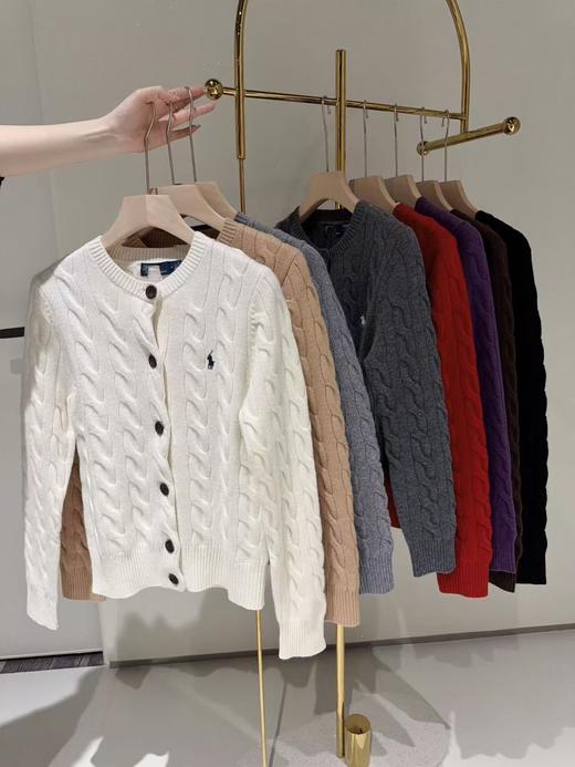 【只可换码 不退货】拉夫劳伦 羊绒小马绞花开衫 渠道货无领标！！！（EJ） 商品图0