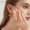 Juicy Grape首饰套装轻奢小众珐琅项链手链耳环戒指新年生日礼物 雀柿呈祥-喜事连连耳环 商品缩略图3