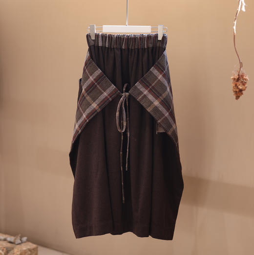 【预售】游原 羊毛羊绒拼接裹裙 商品图2