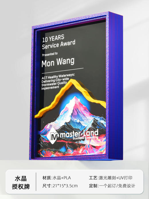 奖杯定制定做水晶授权牌经销商年会优秀员工刻字新款创意高端奖牌 商品图9