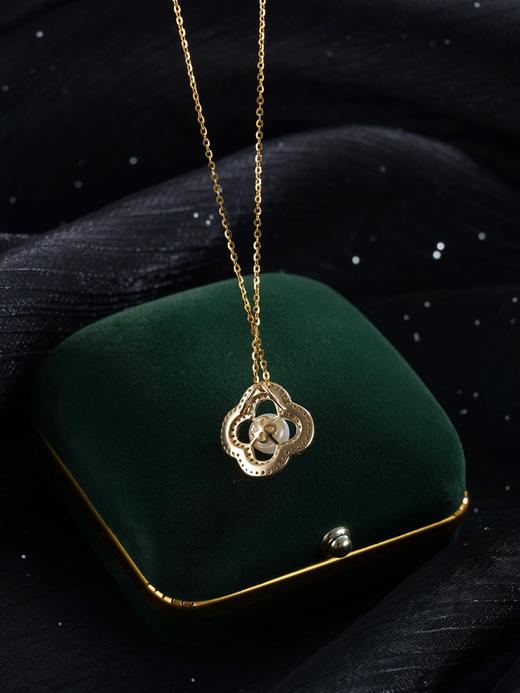 子佩集【好运加倍】银S925珍珠惜王妃套链【YP0065】7mm珠四叶草2601 商品图3