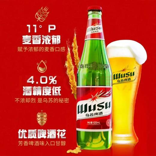 【金皇会员95金币专享】乌苏啤酒（wusu）京东自营大红乌苏烈性啤酒620ml*12瓶整箱装婚宴热门商品新春送礼 商品图2