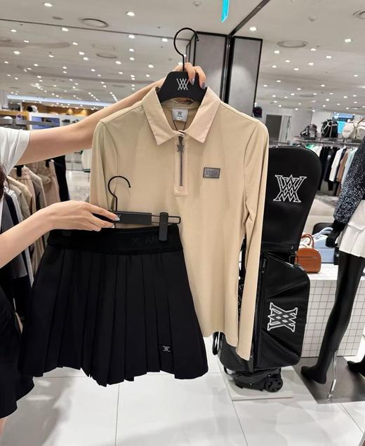 Anew家秋冬新款女士拉链款长袖上衣来啦！🇰🇷贸易订单❗️甜酷系小姐姐！谁不爱！！格纹功能面料polo！！新季最经典的就是这件！贴身单穿显瘦时尚，天冷了外面可以再套毛衣外套啥的都可以！ 商品图0