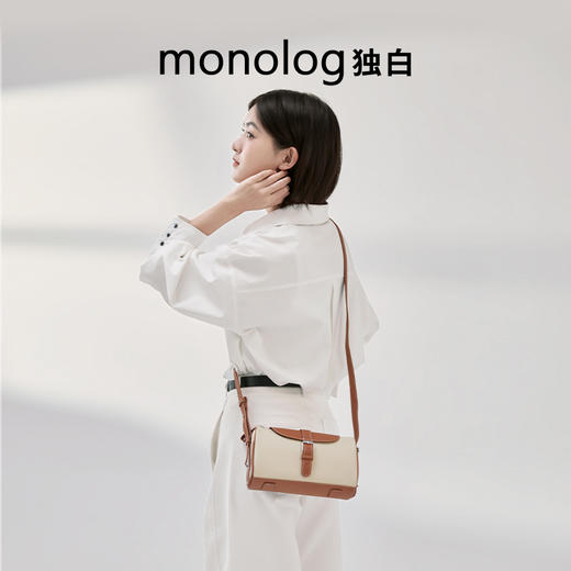 独白X卡拉羊 圆桶包轻盈柔软 出街通勤造型百搭腋下单肩包D4048 商品图4