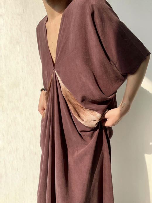 ranyepersonal｜PARADOX25DR04-1 低领拼接扎染紫色短袖连衣裙 [ 黑 ] 商品图2