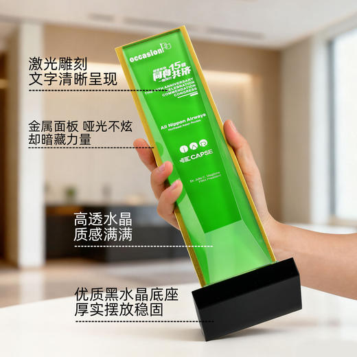 水晶奖杯定制彩色授权牌讲座年会企业优秀员工代理加盟做新款奖牌 商品图3