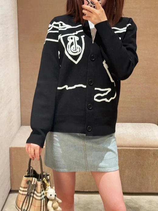 115-4原价680 极限亏清无退换 BB战马骑士 对比撞色 特种纱线开衫 蓝色肩线 自留L 商品图9