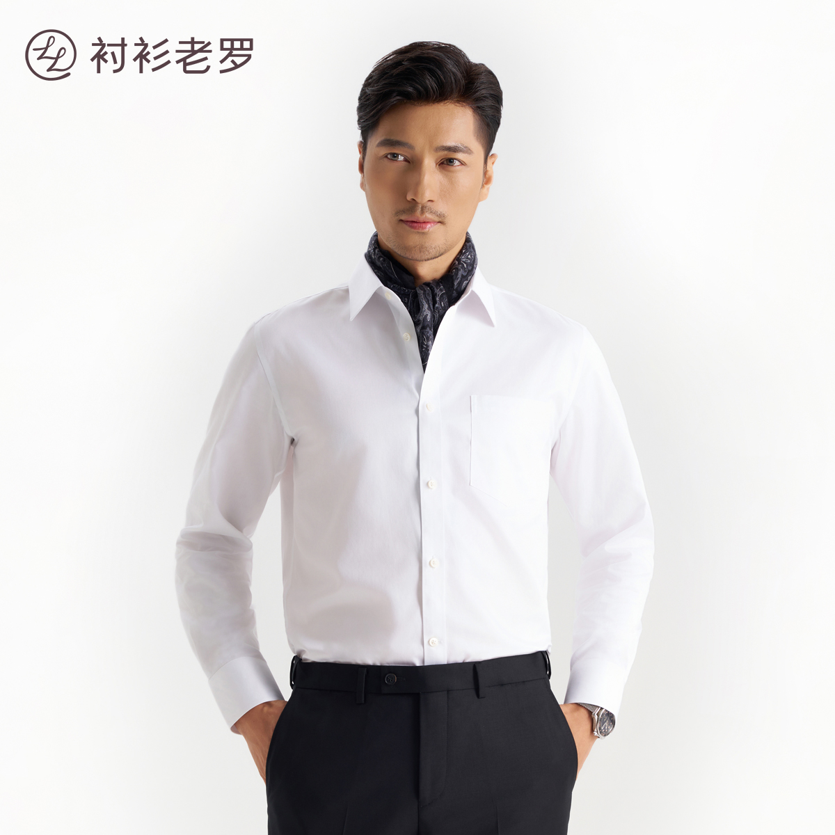 100支双股口袋衬衫257B0F628L长绒棉DP免烫衬衫天然透气[门店专款]