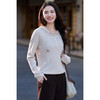 柔润绒感连帽针织衫 复合羊毛混纺 贴合身形却不紧绷 久穿不松垮 贴肤穿软乎不扎 米思阳2026春季新款连帽抽绳慵懒休闲长袖上衣女1846 商品缩略图5