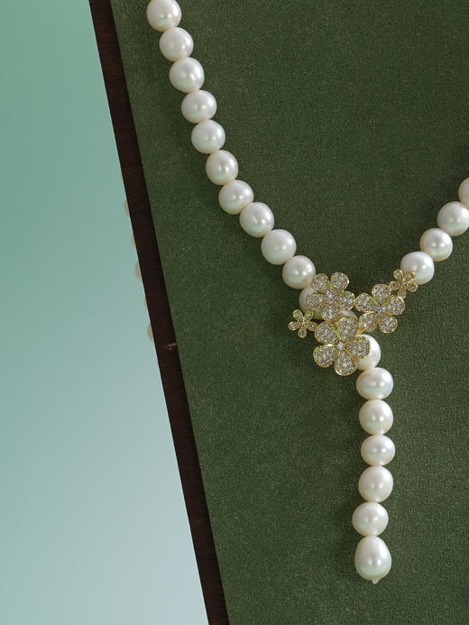 子佩集【繁花之约】珍珠惜王妃毛衣链【ZZMYL005】9mm珠镀金花朵2601 商品图6