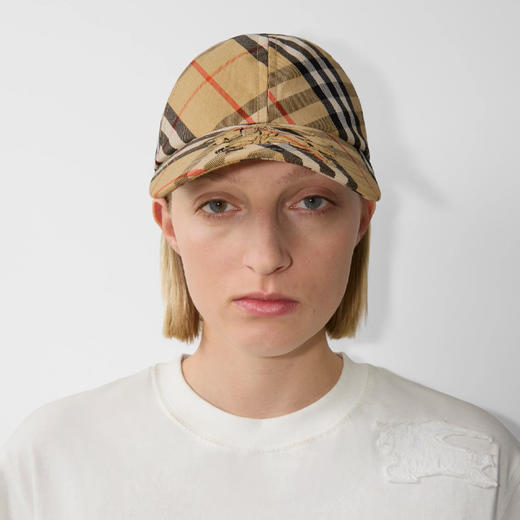BURBERRY 中性马术骑士徽标刺绣格纹棒球帽 格子 8100741 B9368 商品图3