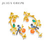 Juicy Grape首饰套装轻奢小众珐琅项链手链耳环戒指新年生日礼物 雀柿呈祥-喜事连连耳环 商品缩略图4