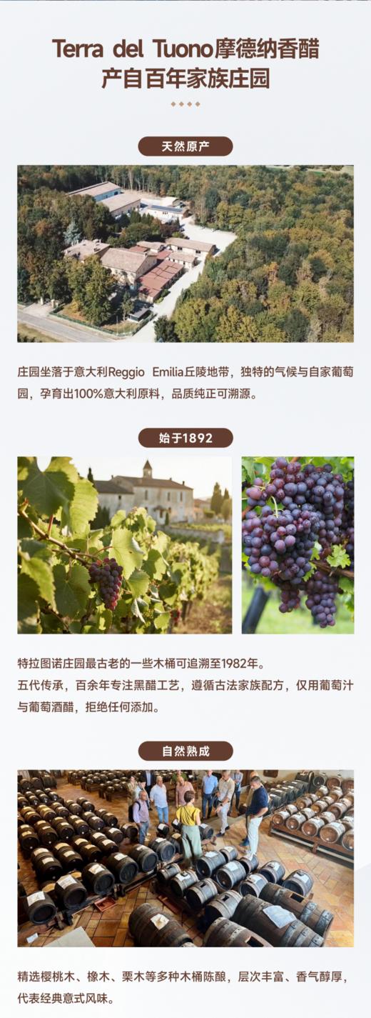 意大利摩德纳 有机黑香醋 百年Terra Del Tuono特拉图诺 古法工艺 木桶陈酿 自然熟成 无添加 保税仓直邮  |百里食 商品图7