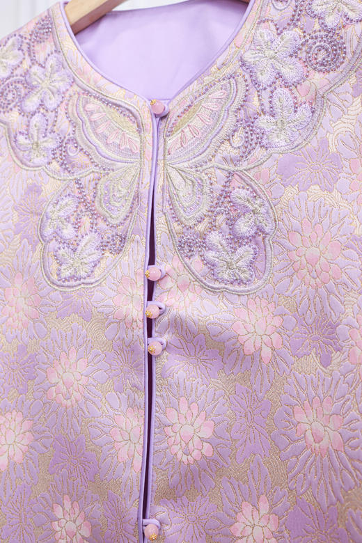 蝶溱|重工刺绣提花中式马甲 商品图2