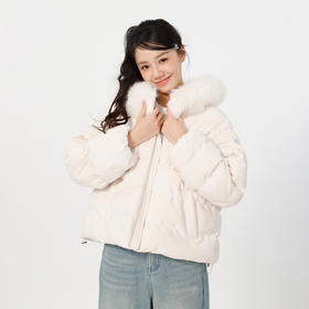 可爱甜美风基本款连帽羊京绒棉服-纪念日百货门店同款169043073