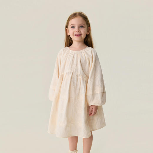 马克珍妮立体向日葵女童绣花连衣裙2026年春装新款560121 商品图2