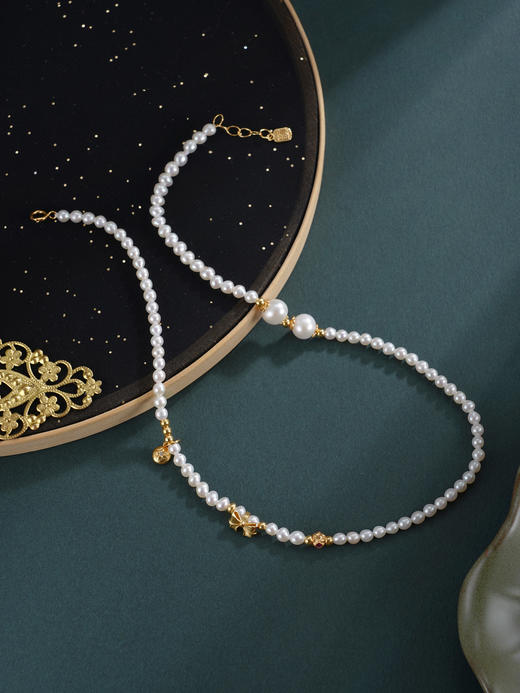 子佩集【依恋情结】银S925珍珠惜王妃手链【QNS0020】3mm珠镀金蝴蝶结2601 商品图5