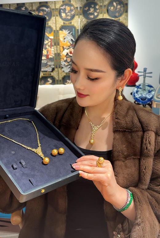 GAONAS  璀璨华丽金色珠贵气Y字项链11861XGO 商品图4