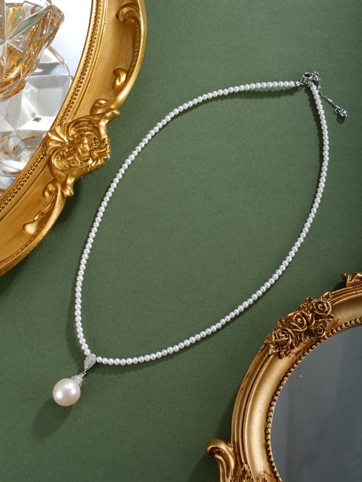 子佩集【岁岁安然】银S925珍珠惜王妃项链【ZZXL005】2.8mm小珠12mm大珠水滴2601 商品图2