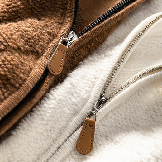 100%Baby小山羊绒~毛巾绣连帽双拉链中长款外套BABY260486 商品图4