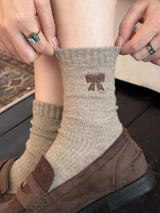 <曾小咸推荐>撞色刺绣蝴蝶结 日常价89/4双！ 活动价49.99/4双！【预售款，预计3-15天发货】 商品图5