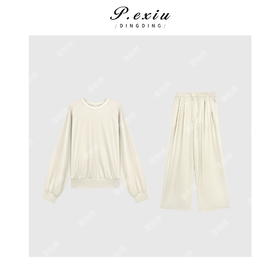 04-6潘依绣丁丁宠粉韩系简约卫衣长袖套装Q32145